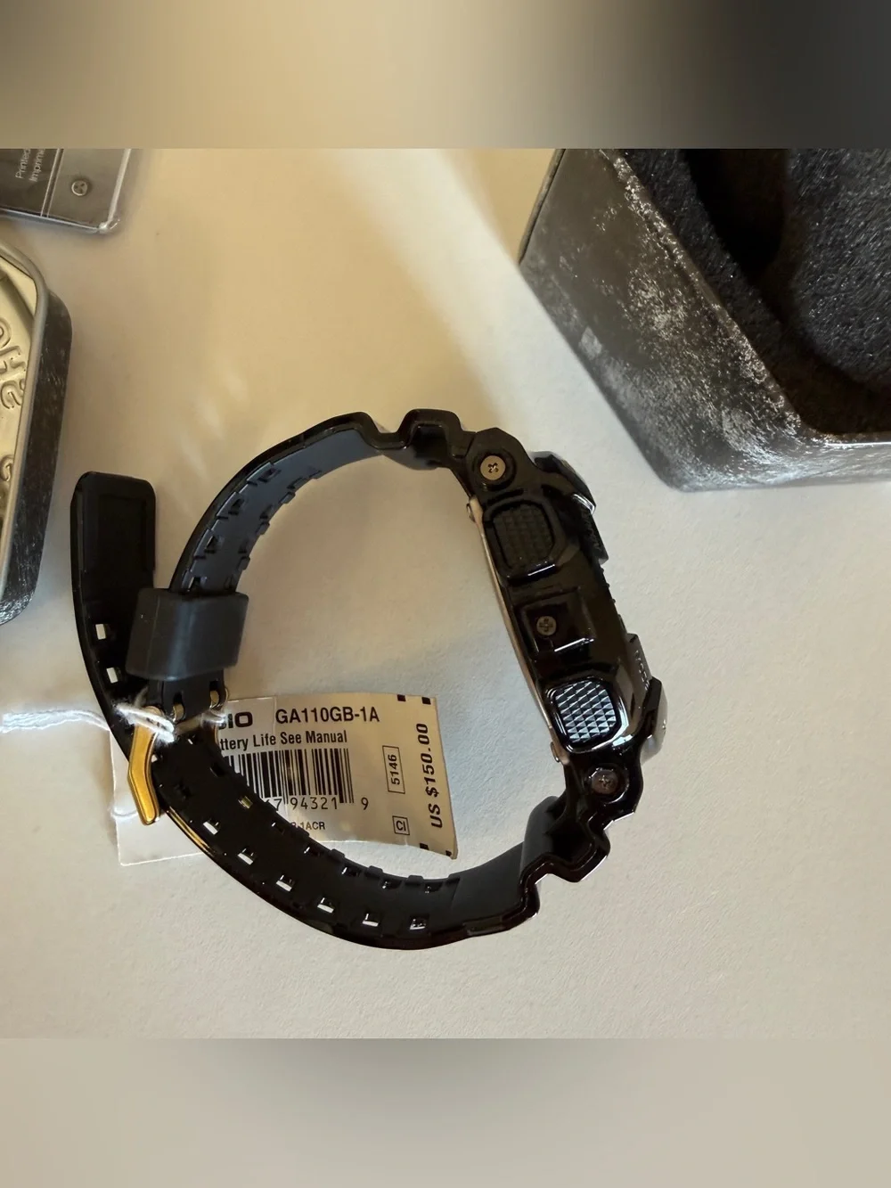 Casio G-Shock Black and Gold Analog-Digital Sport Watch GA110GB